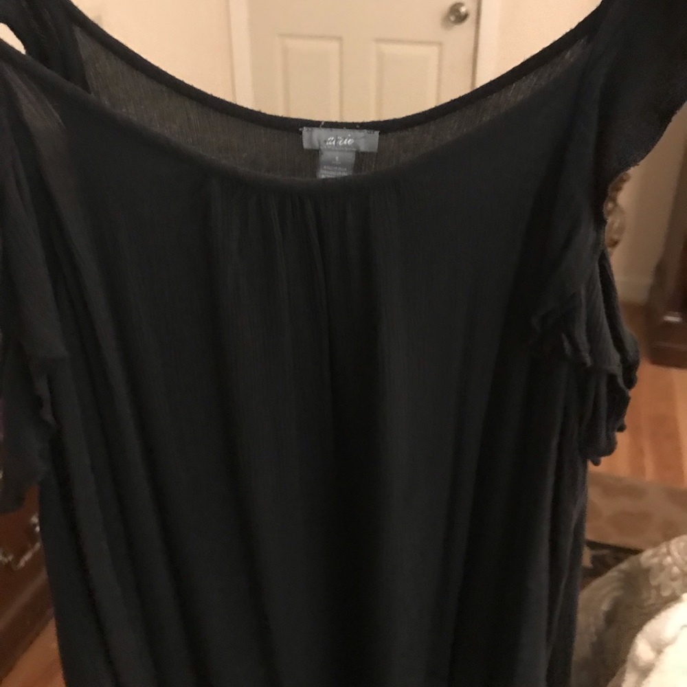 Black Aerie cold shoulder above knee dress